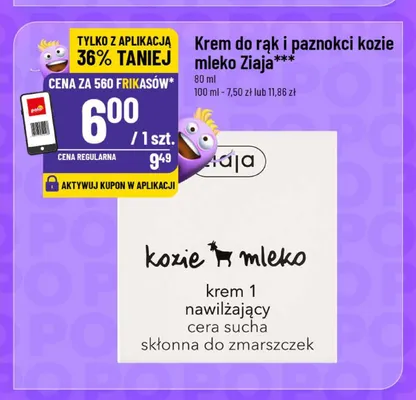 Krem do rąk i paznokci kozie mleko Ziaja promocja w POLOmarket