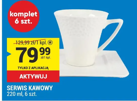 Serwis kawowy 220ml, 6szt. promocja w Merkury Market