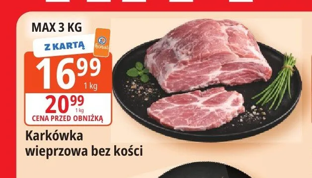Karkówka wieprzowa bez kości promocja w Leclerc