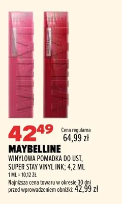 Winylowa pomadka do ust Super Stay Vinyl Ink Maybelline promocja w Drogerie Natura