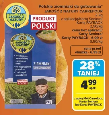 Polskie ziemniaki do gotowania promocja w Carrefour