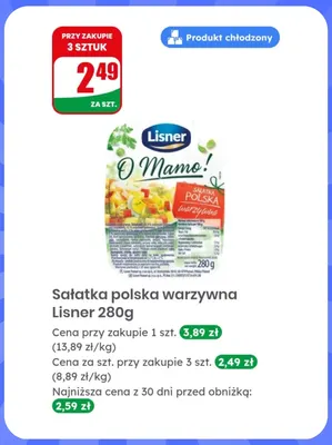 Sałatka polska warzywna Lisner promocja w Dino