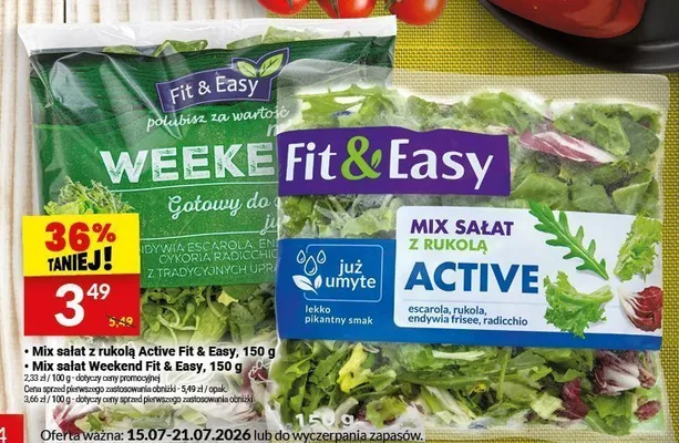 Mix sałat z rukolą Active Fit & Easy promocja w Twój Market
