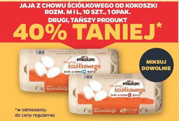 Jaja z chowu ściółkowego od Kokoszki promocja w Netto