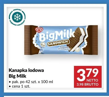 Kanapka lodowa Big Milk promocja w Makro
