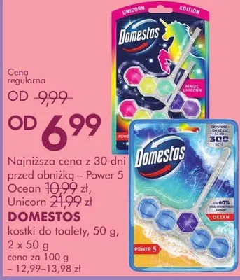 Kostki do toalety DOMESTOS kostki do toalety, 50 g, 2 x 50 g promocja w Makro