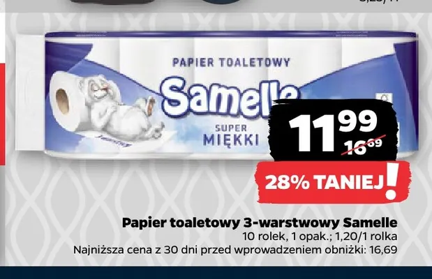 Papier toaletowy 3-warstwowy Samelle 10-pak promocja w Netto