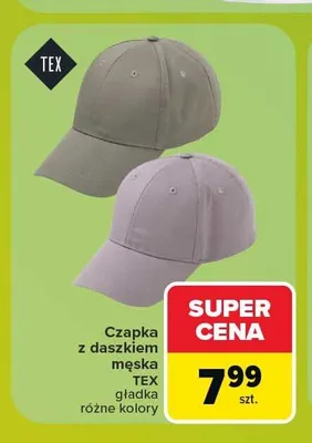 Czapka z daszkiem męska TEX gładka promocja w Carrefour