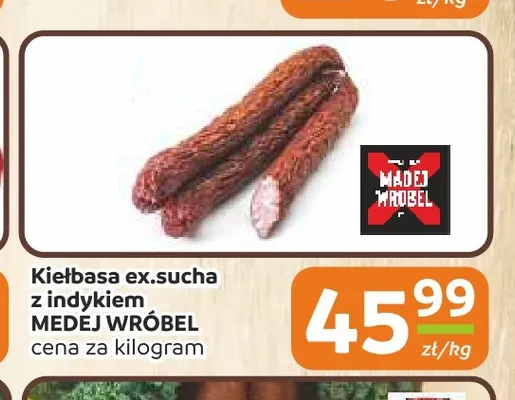 Kiełbasa ex.sucha z indykiem Madej Wróbel promocja w Społem Częstochowa