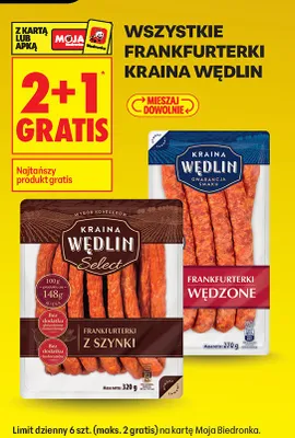 Frankfurterki  2+1 GRATIS promocja w Biedronka