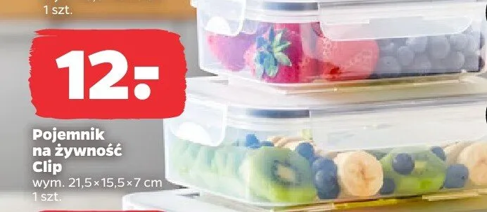 Pojemnik na żywność Clip wym. 21,5x15,5x7cm 1,5l promocja w Netto