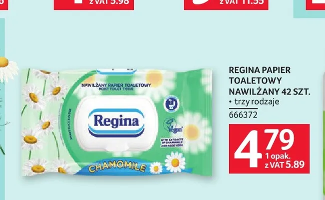 Papier toaletowy nawilżany Regina Chamomile promocja w Selgros