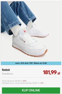 Sneakersy Reebok promocja w eobuwie.pl