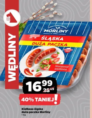 Kiełbasa śląska duża paczka promocja w Netto