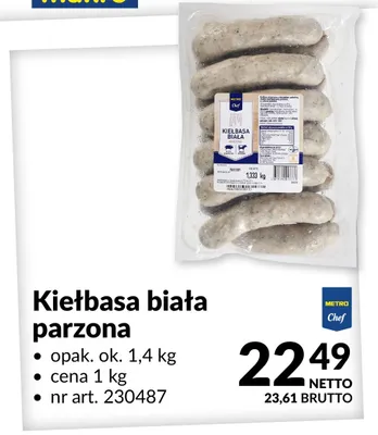 Kiełbasa biała parzona METRO Chef promocja w Makro