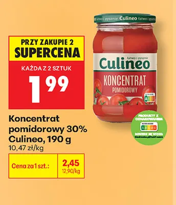 Koncentrat pomidorowy 30% Culineo promocja w Biedronka