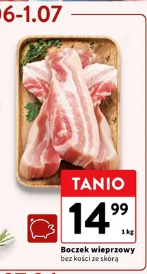 Boczek wieprzowy bez kości ze skórą promocja w Intermarche
