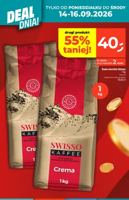 Kawa ziarnista Swisso Crema promocja w Dealz