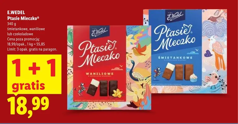 Ptasie Mleczko E.Wedel promocja w Lidl