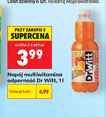 Napój multiwitamina odporność Dr Witt promocja w Biedronka