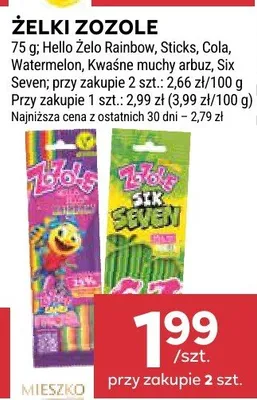 Żelki Zozole różne rodzaje promocja w Stokrotka