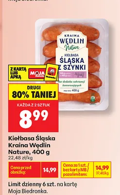 Kiełbasa Śląska Kraina Wędlin Nature promocja w Biedronka