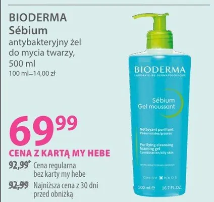 Antybakteryjny żel do mycia twarzy Sébium promocja w Hebe