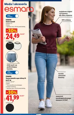 Jeansy damskie super skinny fit push-up Esmara promocja w Lidl