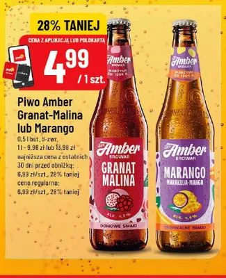 Piwo Browar Amber Granat-Malina promocja w POLOmarket