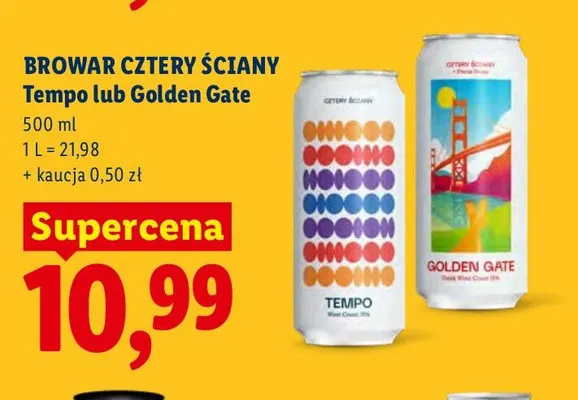 Piwo Browar Cztery Ściany Tempo promocja w Lidl