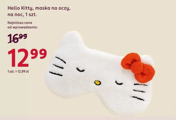 Maska na oczy na noc Hello Kitty promocja w Rossmann