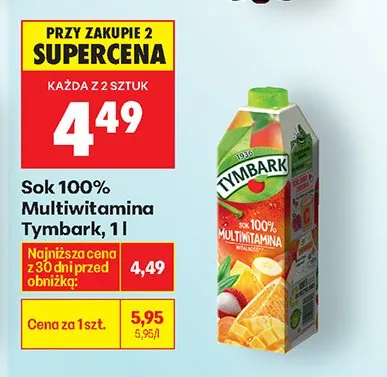 Sok 100% multiwitamina promocja w Biedronka