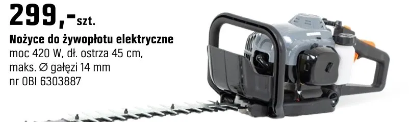 Nożyce do żywopłotu elektryczne promocja w OBI