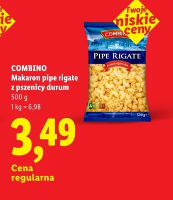 Makaron pipe rigate z pszenicy durum Combino promocja w Lidl
