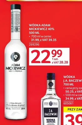 Wódka ADAM MICKIEWICZ 40% promocja w Selgros