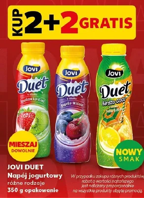 Napój jogurtowy Jovi Duet o smaku truskawka-kiwi promocja w Kaufland