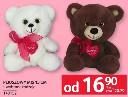 Pluszowy miś 15 cm wybrane rodzaje promocja w Selgros