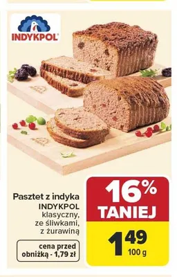 Pasztet z indyka klasyczny Indykpol promocja w Carrefour Market