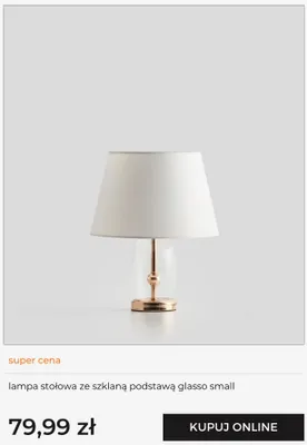 Lampa stołowa ze szklaną podstawą home&you Glasso Small promocja w home&you