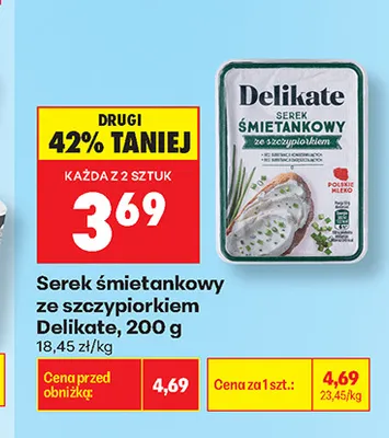 Serek śmietankowy ze szczypiorkiem Delikate promocja w Biedronka