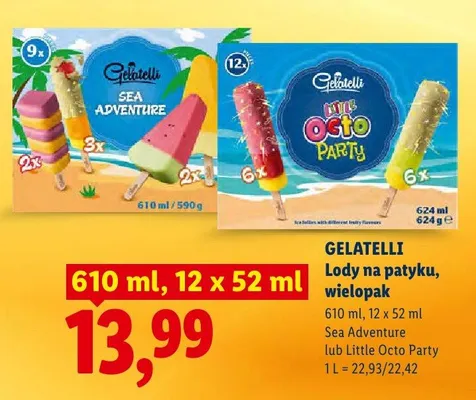 Wielopak lodów na patyku - Sea Adventure lub Little Octo Party promocja w Lidl