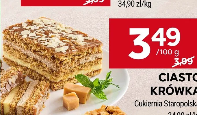 Ciasto krówka Cukiernia Staropolska promocja w Stokrotka