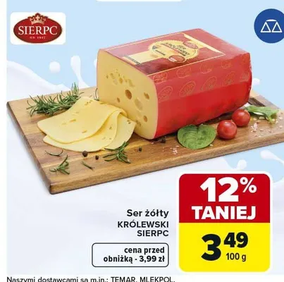Ser żółty Królewski Sierpc promocja w Carrefour