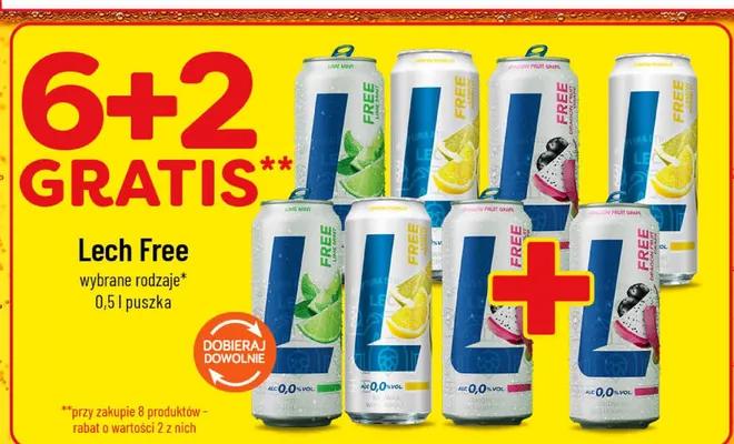 Piwo bezalkoholowe Lech Free wybrane rodzaje promocja w POLOmarket