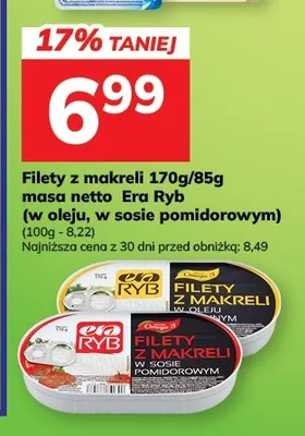 Filety z makreli w sosie pomidorowym Era Ryb promocja w Hitpol