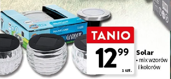 Lampa solarna mix wzorów i kolorów promocja w Intermarche