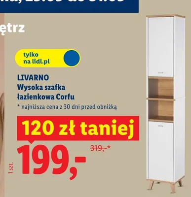 Wysoka szafka łazienkowa LIVARNO Corfu promocja w Lidl