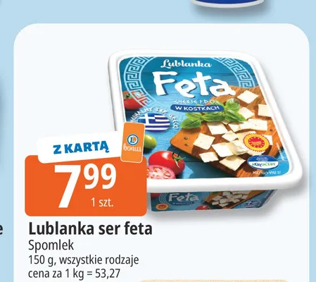 Lublanka ser feta Spomlek promocja w Leclerc