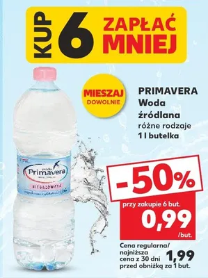 Woda źródlana różne rodzaje promocja w Kaufland