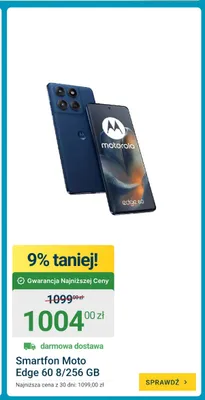 Smartfon Moto Edge 60 8/256 GB promocja w ERLI
